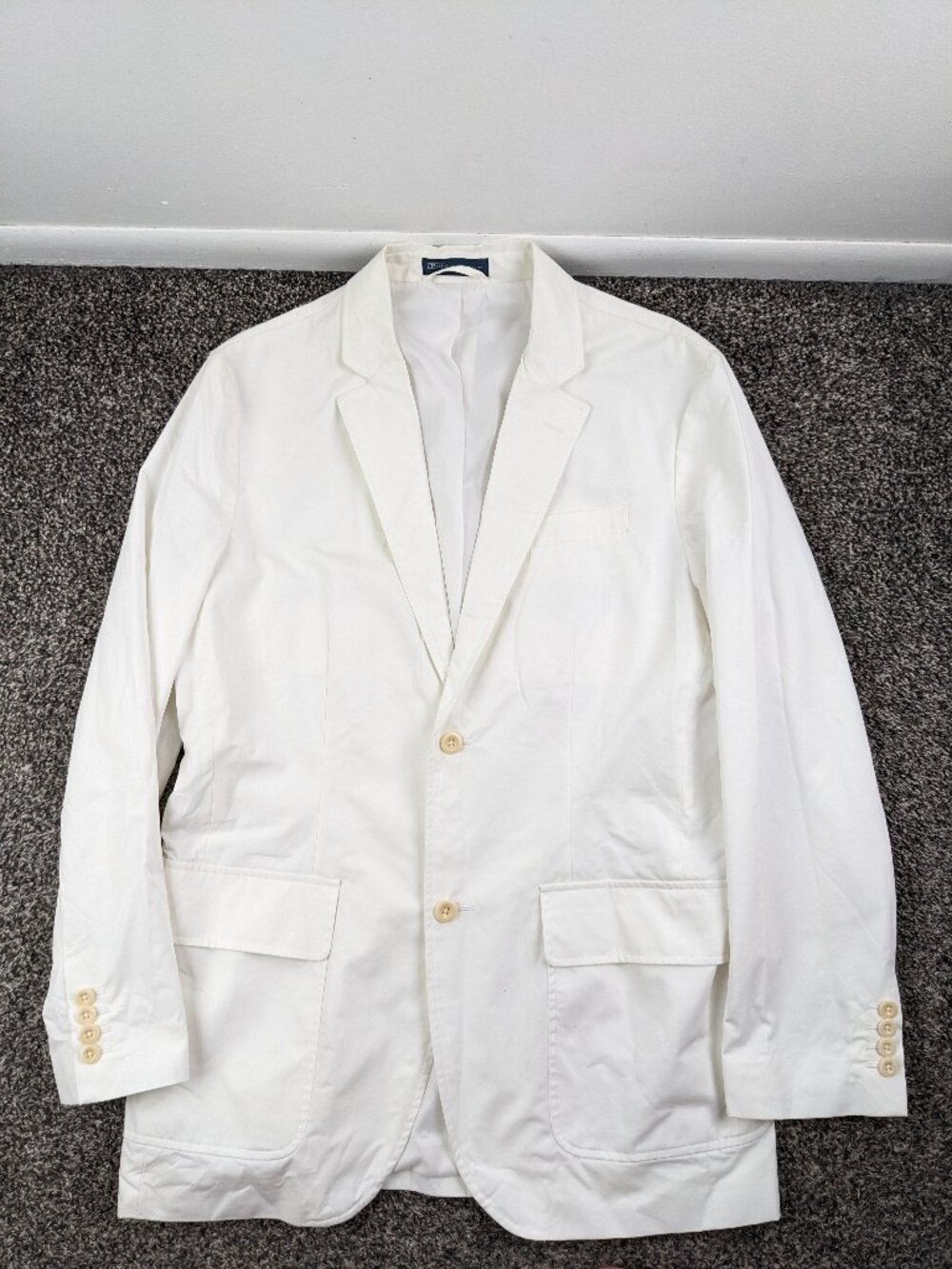 Vintage Polo Ralph Lauren Unstructured Cotton Sport Coat White Mens Medium 40R